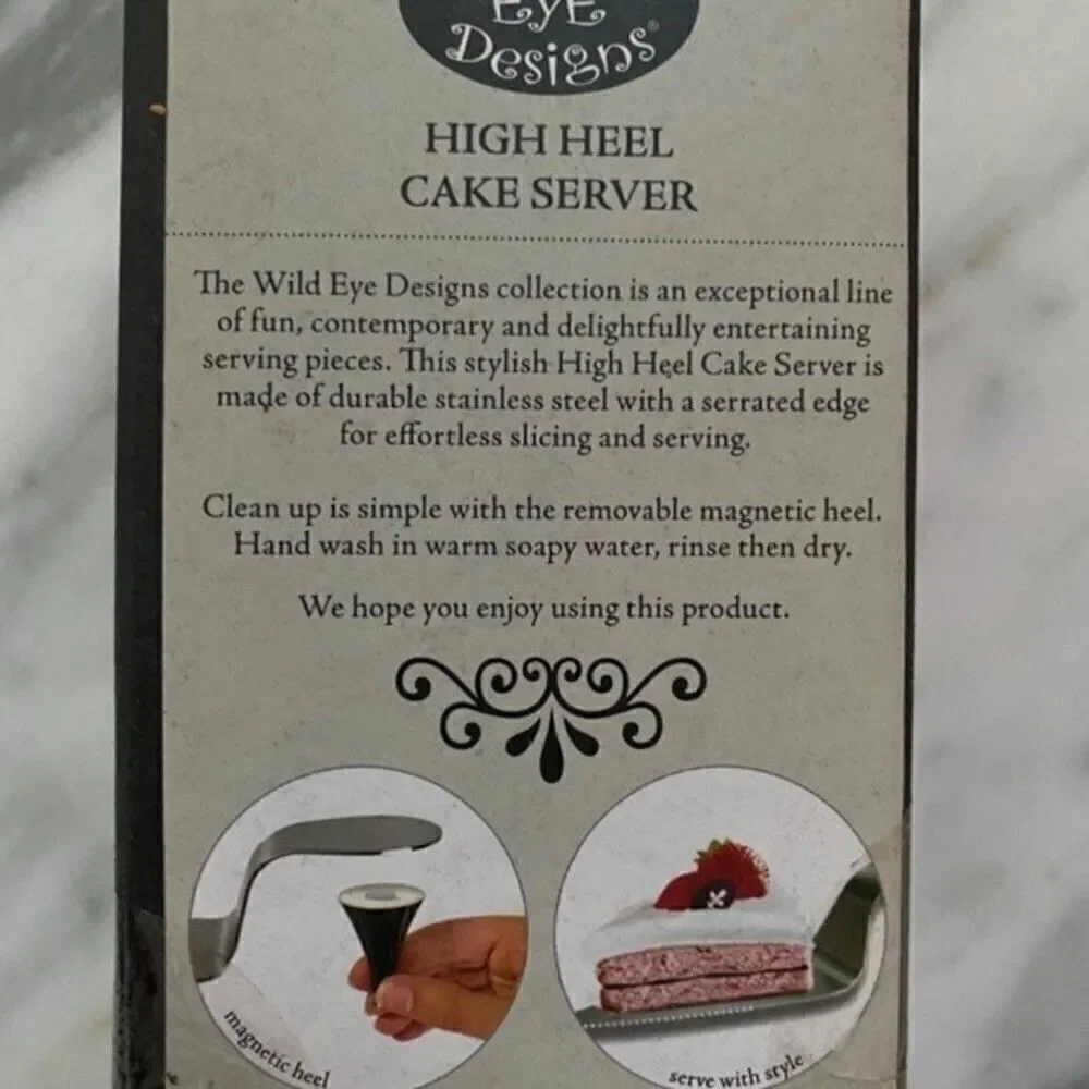 Wild Eye Design Stainless Steel High Heel Cake Server New